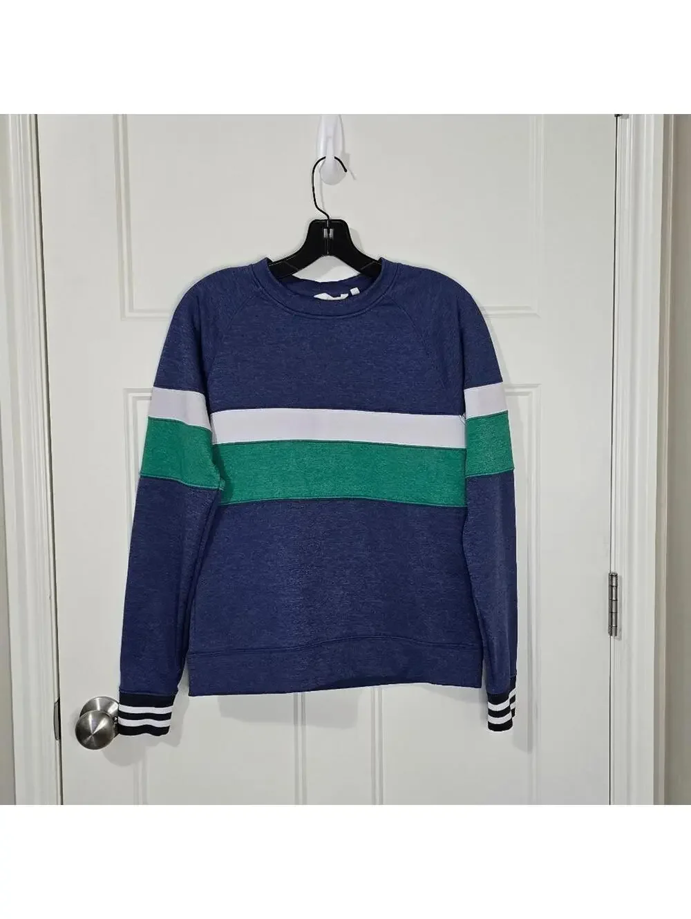 Cotopaxi Bandera Crew Sweatshirt Navy Green Colorblock Women's Small - Picture 2 of 8